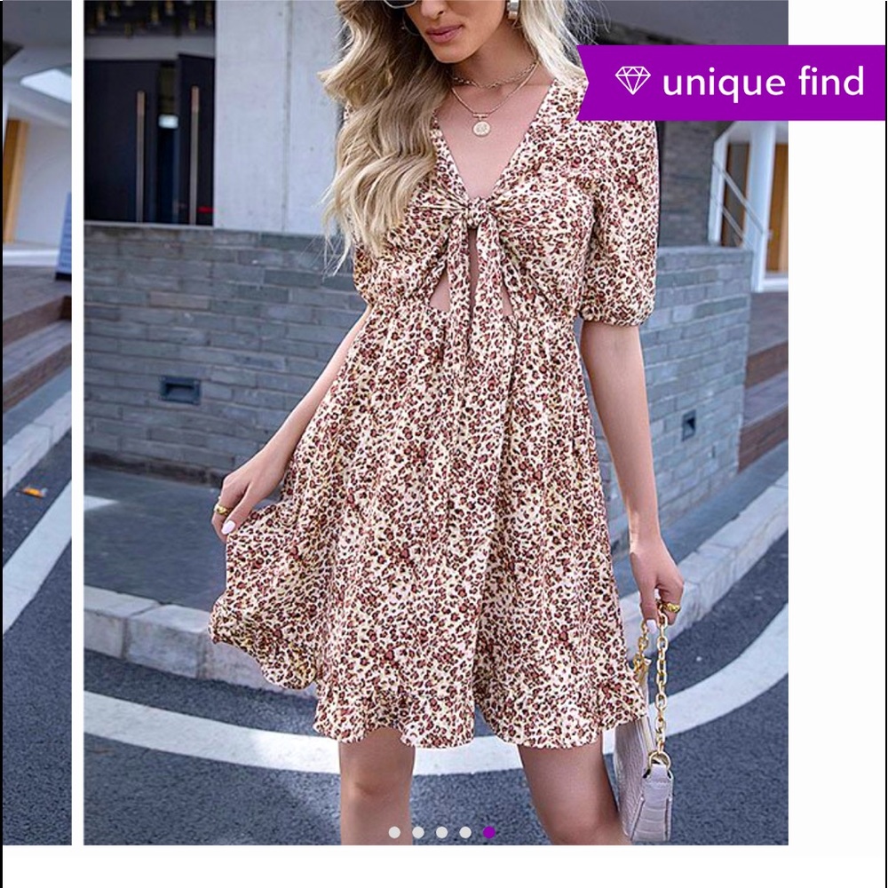 NWT…Coffee Leopard Print Fit and Flare Dress…SZ XL (fits Large)